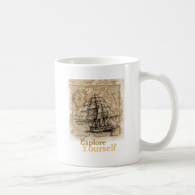 Vintage World Map Coffee Mug (Right)