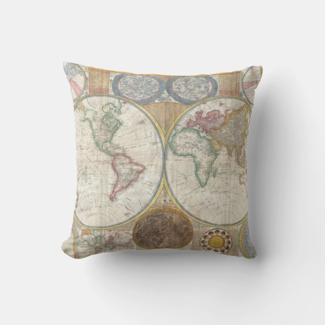 Vintage WORLD MAP Cushion (Front)