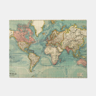 Vintage World Map Doormat