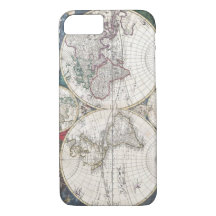 Vintage World Map Earth Globe iPhone 8/7 Cases