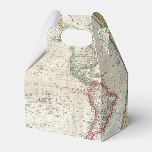 Vintage WORLD MAP Favour Box (Back Side)