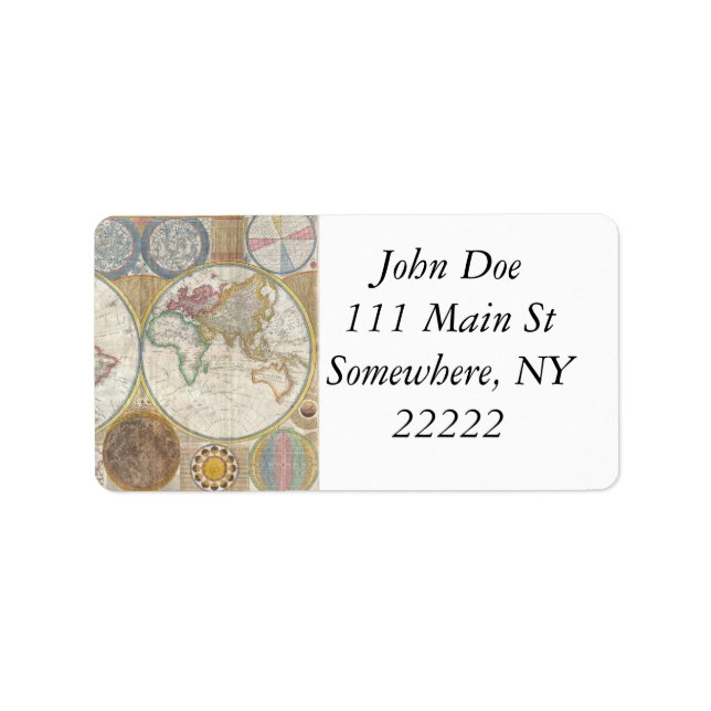 Vintage World Map Label (Front)