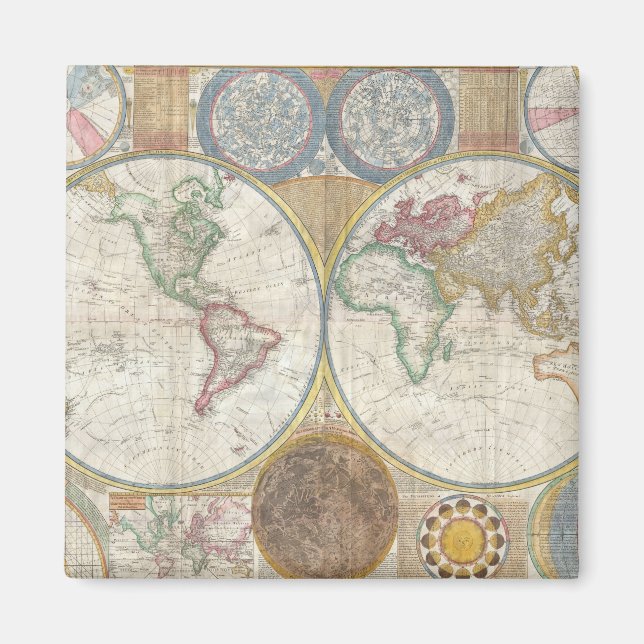 Vintage WORLD MAP Magnet (Front)