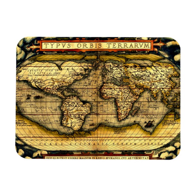 Vintage World Map Magnet (Horizontal)