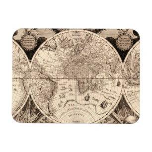 Vintage World Map Magnet