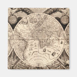 Vintage World Map Magnet