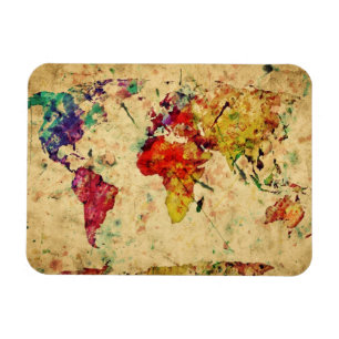 Vintage world map magnet