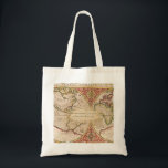 Vintage World Map Monogram Name Tote Bag<br><div class="desc">This tote bag features a vintage world map in shades of tan,  rust,  brown and green. Personalise with a monogrammed name. Designed by world renowned artist ©Tim Coffey.</div>
