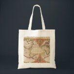 Vintage World Map Monogram Name Tote Bag<br><div class="desc">This tote bag features a vintage world map in shades of tan,  rust,  brown and green. Personalise with a monogrammed name. Designed by world renowned artist ©Tim Coffey.</div>