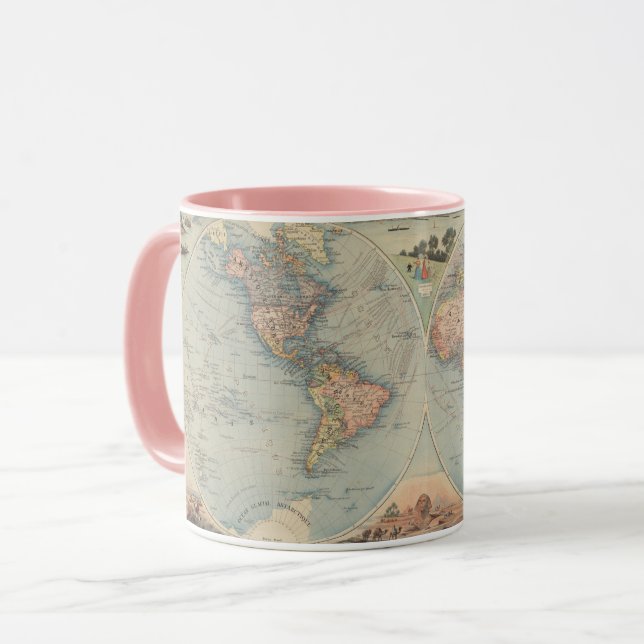 Vintage World Map Mug (Front Left)