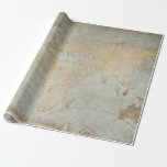 Vintage World Map Pale Blue Decoupage Craft Wrapping Paper<br><div class="desc">Great for gift wrapping and for decoupage craft.</div>