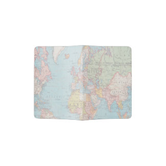 Vintage World Map Passport Holder