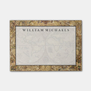 Vintage World Map Post-it Notes