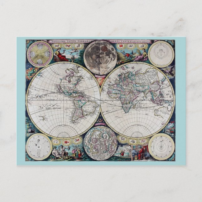 Vintage world map postcard (Front)