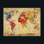 Vintage world map postcard<br><div class="desc">Vintage world map  © and ® Bigstock® - All Rights Reserved.</div>