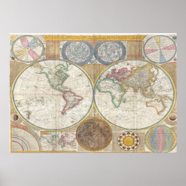 Vintage world map poster (Front)