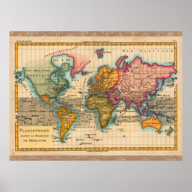 Vintage World Map Poster (Front)
