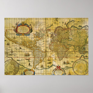 Vintage World Map Poster