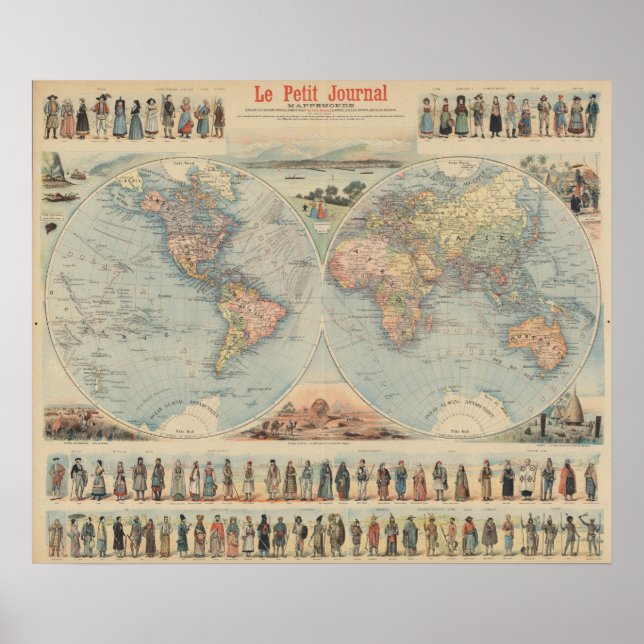 Vintage World Map Poster (Front)