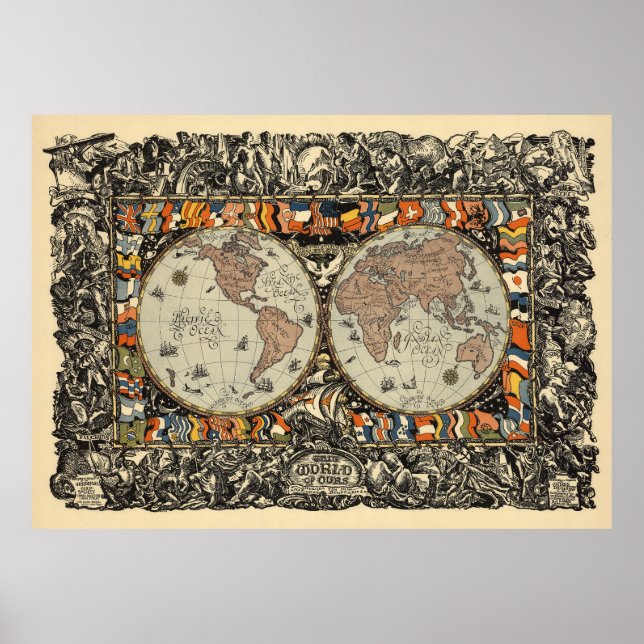 Vintage world map poster (Front)