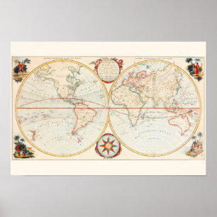 Vintage World Map Poster