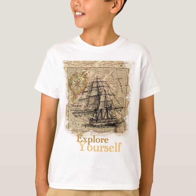 Vintage World Map T-Shirt (Front)