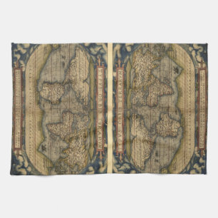 Vintage World Map Tea Towel