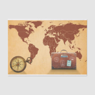 Vintage World Map Travel Adventure Tissue Paper