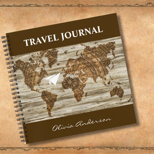Vintage World Map, Travel Journal, Custom  Notebook (Creator Uploaded)