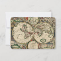 Vintage World Map Travel Theme Wedding
