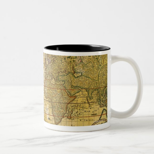 Vintage World Map Two-Tone Coffee Mug (Right)
