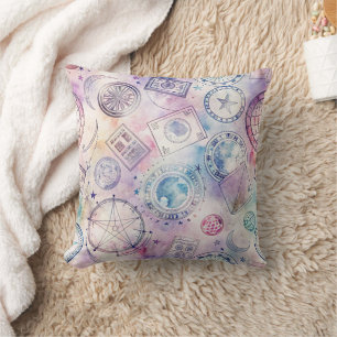 Vintage World Travel Stamp Pattern (4) Cushion
