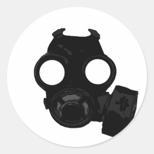 Vintage world war 2 Gasmask design Classic Round Sticker