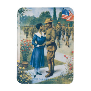 Vintage World War I Coloured Man Is No Slacker Magnet
