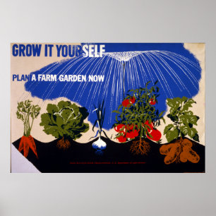 Vintage World War II Victory Garden Poster