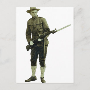 Vintage World War One Doughboy Soldier Postcard