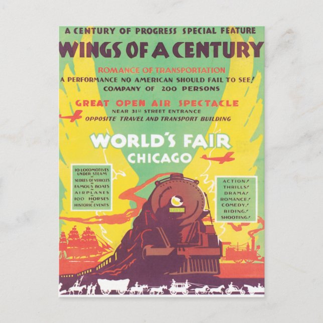 Vintage World's Fair Chicago Postcard (Front)