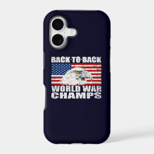 Vintage Worn World War Champs Eagle & US Flag