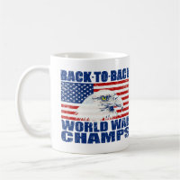 Vintage Worn World War Champs Eagle & US Flag