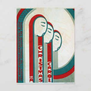 Vintage WPA Federal Theatre A Christmas Carol Holiday Postcard