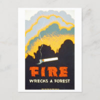 Vintage WPA Poster: "Fire Wrecks a Forest"
