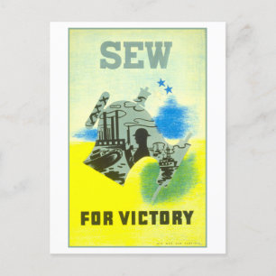 Vintage WPA Poster Sew for Victory Postcard