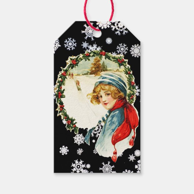 VINTAGE WREATH Gift Tag (Front)