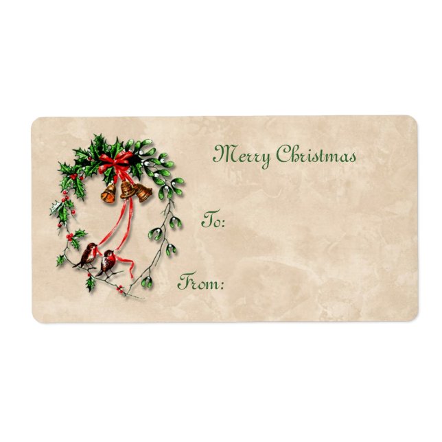 Vintage Wreath Gift Tag (Front)
