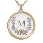 Vintage Wreath Personalised Monogram Initial Gold
