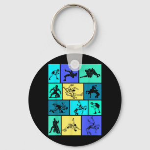 Vintage Wrestling Wrestler Fighter MMA Martial Key Ring