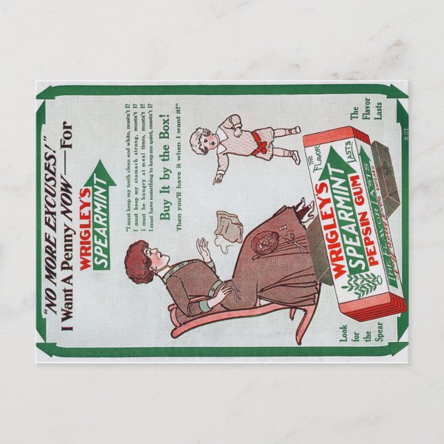 Vintage Wrigley's Gum Ad Postcard (Front)