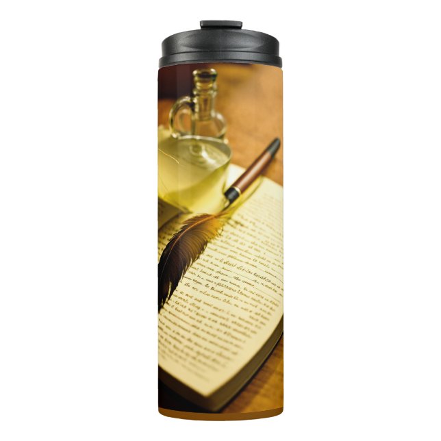 Vintage Writer Thermal Tumbler – Quill & Manuscrip (Front)