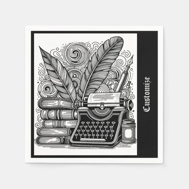  Vintage Writer's Theme 2   Napkin (Front)
