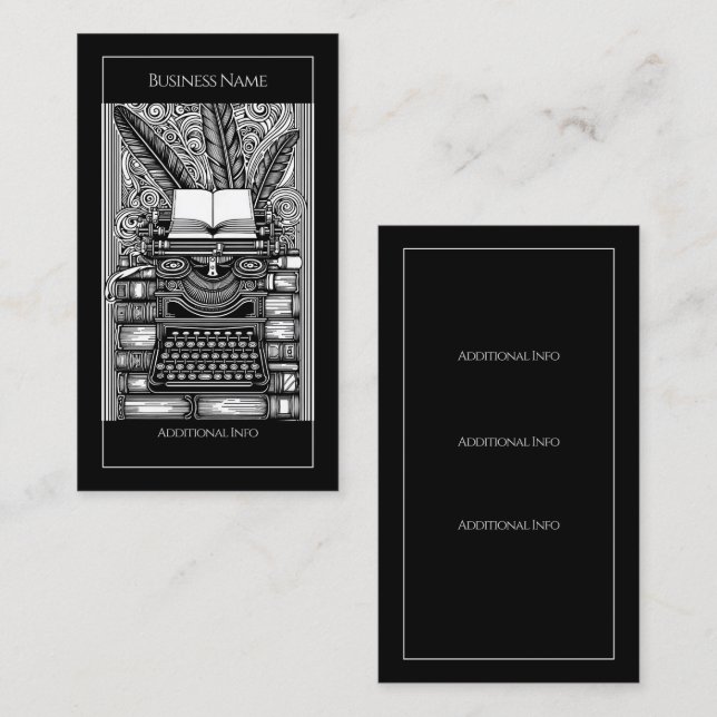Vintage Writer's Theme 3 Business Card (Front/Back)